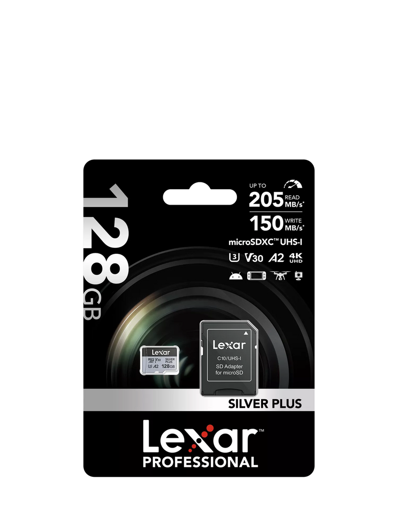 Lexar Silver Plus microSDXC memory card 128GB, UK version