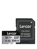 Lexar Silver Plus microSDXC memory card 256GB, imported from the UK