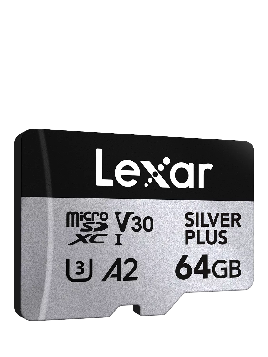 Lexar Silver Plus microSDXC card 64GB, imported from the UK