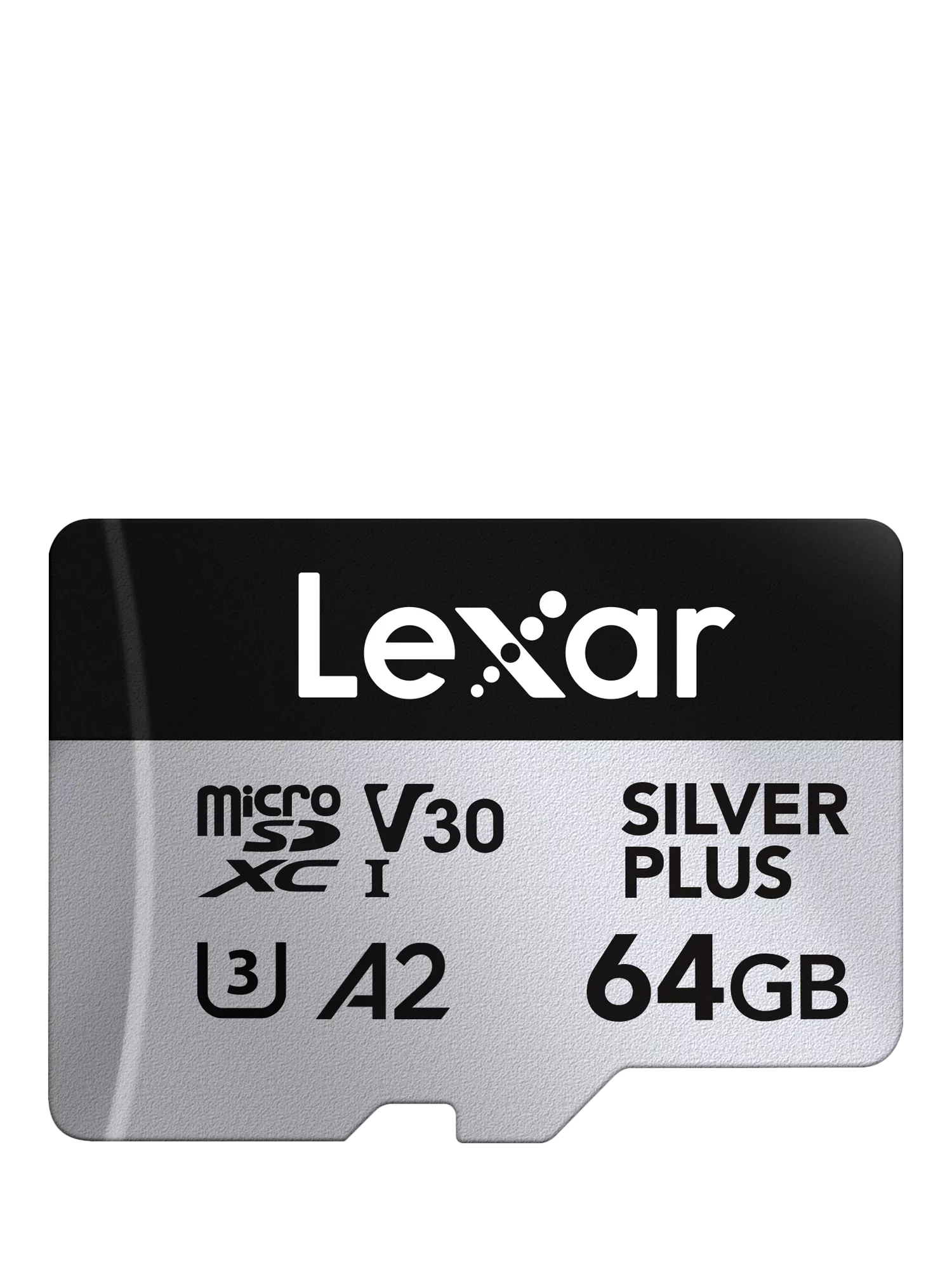 Lexar Silver Plus microSDXC card 64GB, imported from the UK