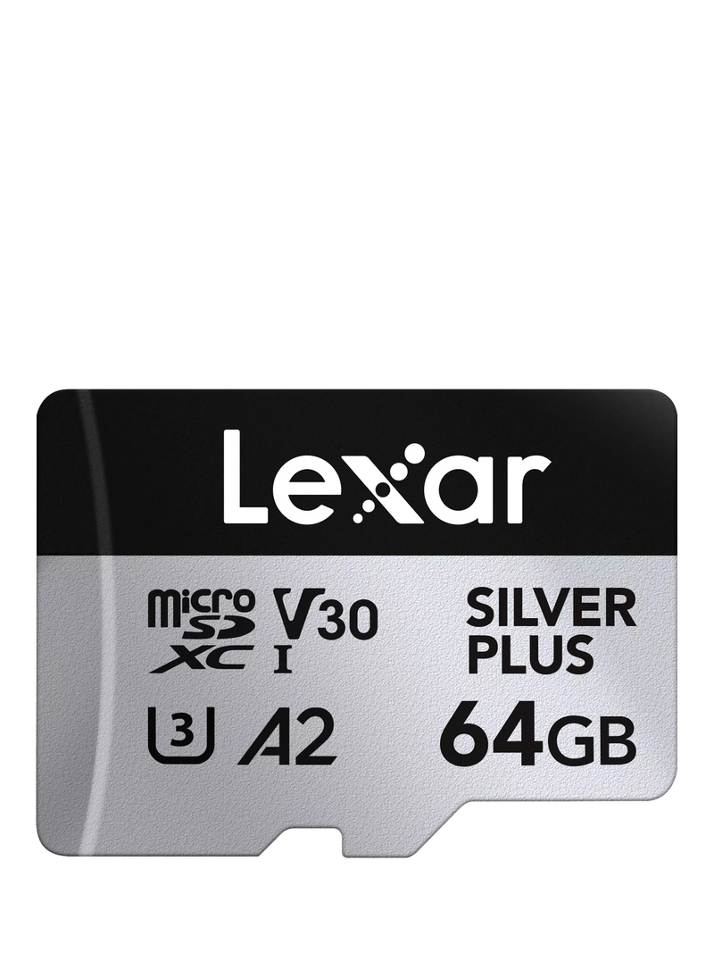 Lexar Silver Plus microSDXC card 64GB, imported from the UK