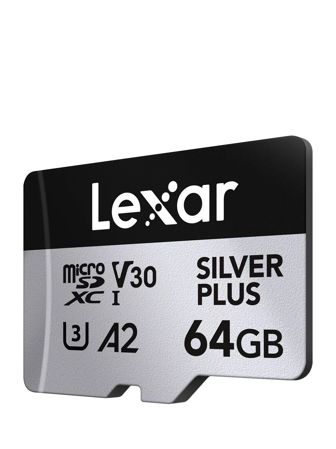 Lexar Silver Plus microSDXC card 64GB, imported from the UK