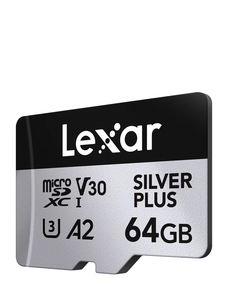 Lexar Silver Plus microSDXC card 64GB, imported from the UK