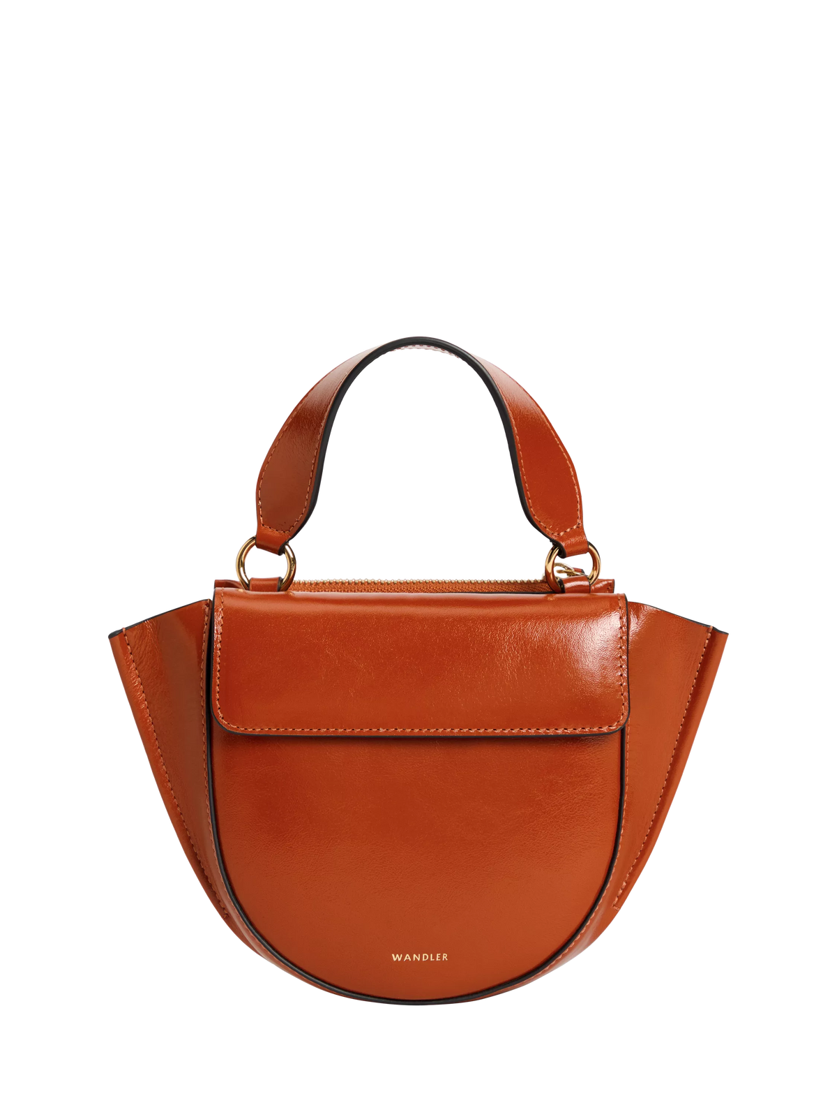 Wandler mini leather tote bag Carrot Glaze, imported from the UK