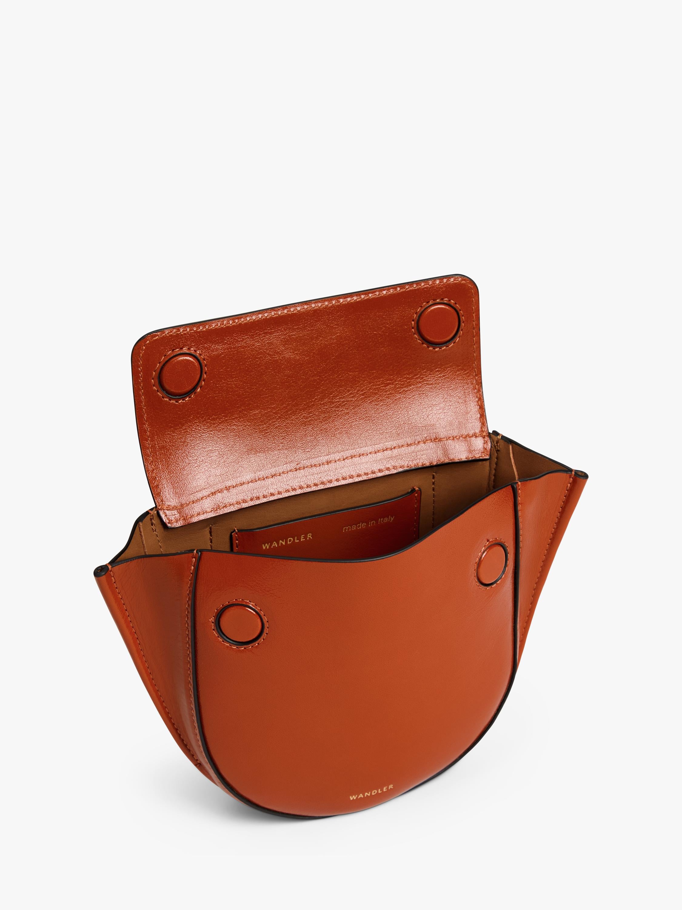 Wandler mini leather tote bag Carrot Glaze, imported from the UK