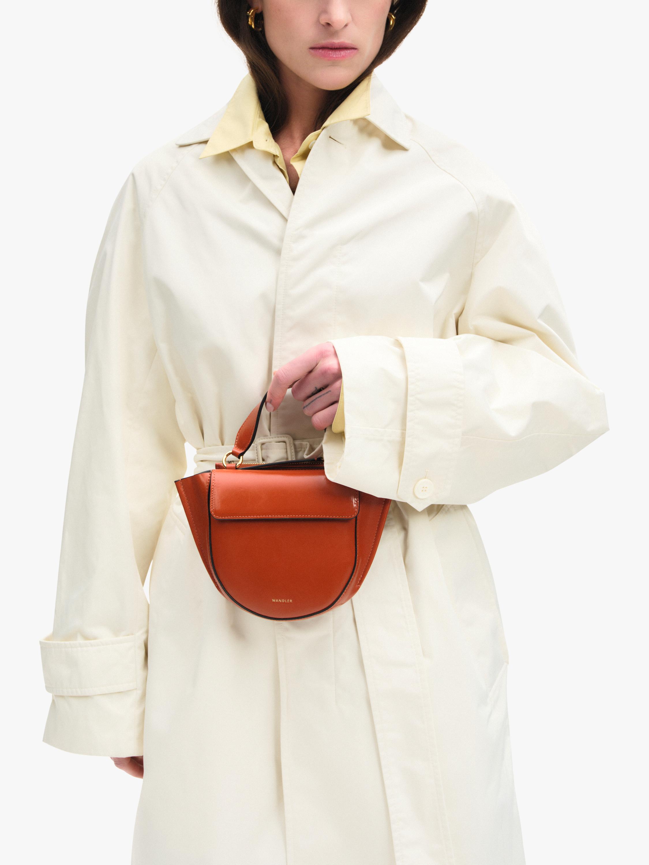 Wandler mini leather tote bag Carrot Glaze, imported from the UK