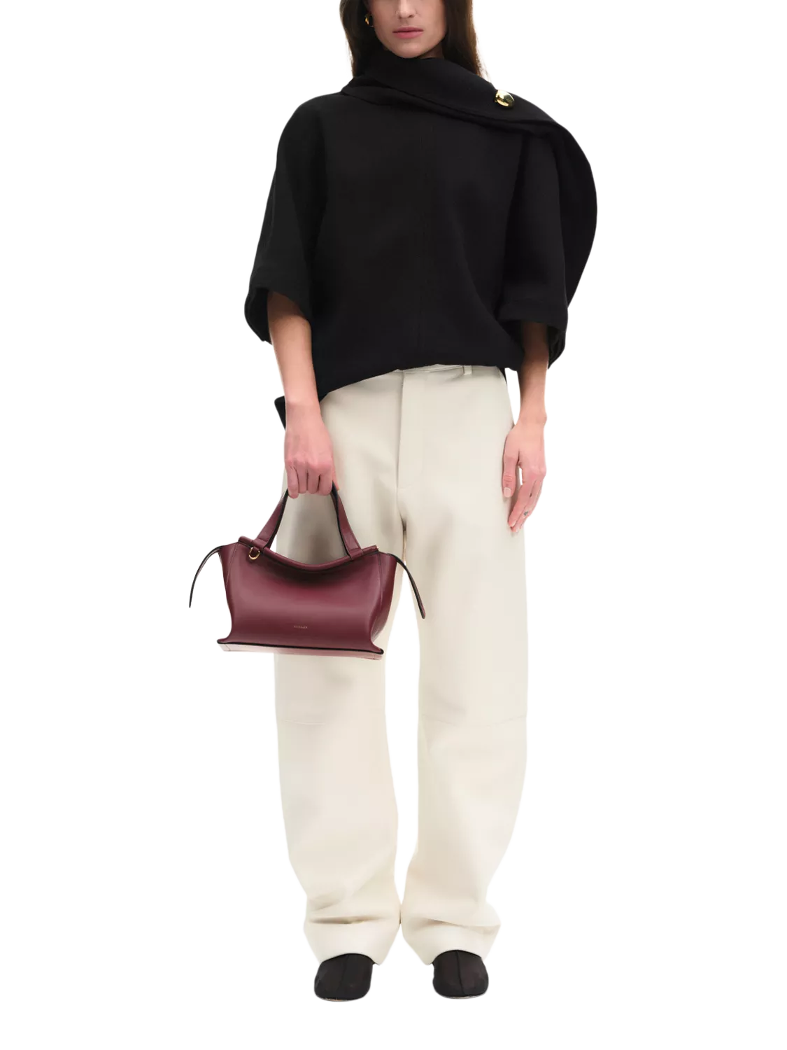 Wandler Ida leather tote bag Bordeaux, UK version