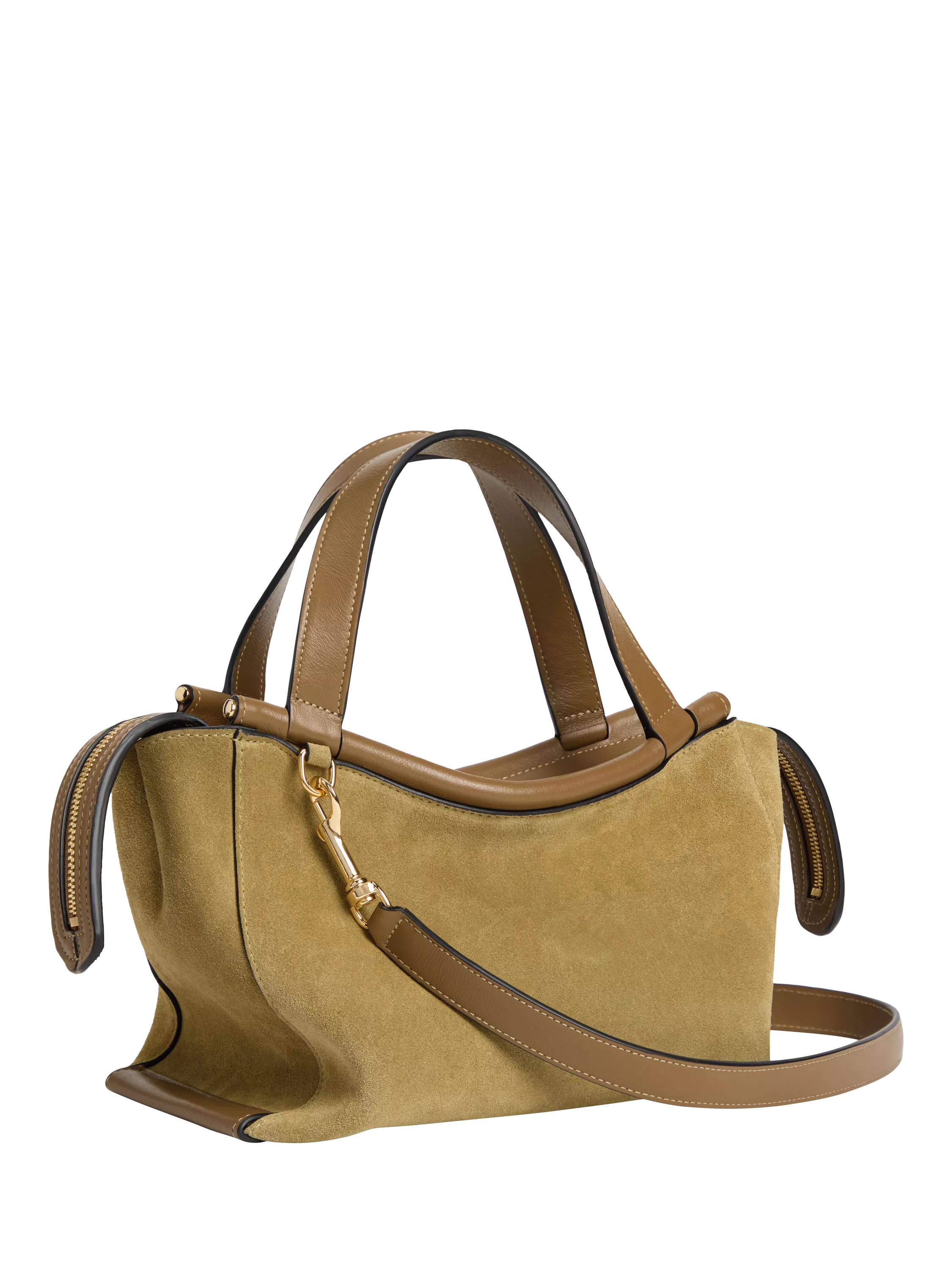 Wandler Ida Tote Bag in khaki suede calf leather (British brand)