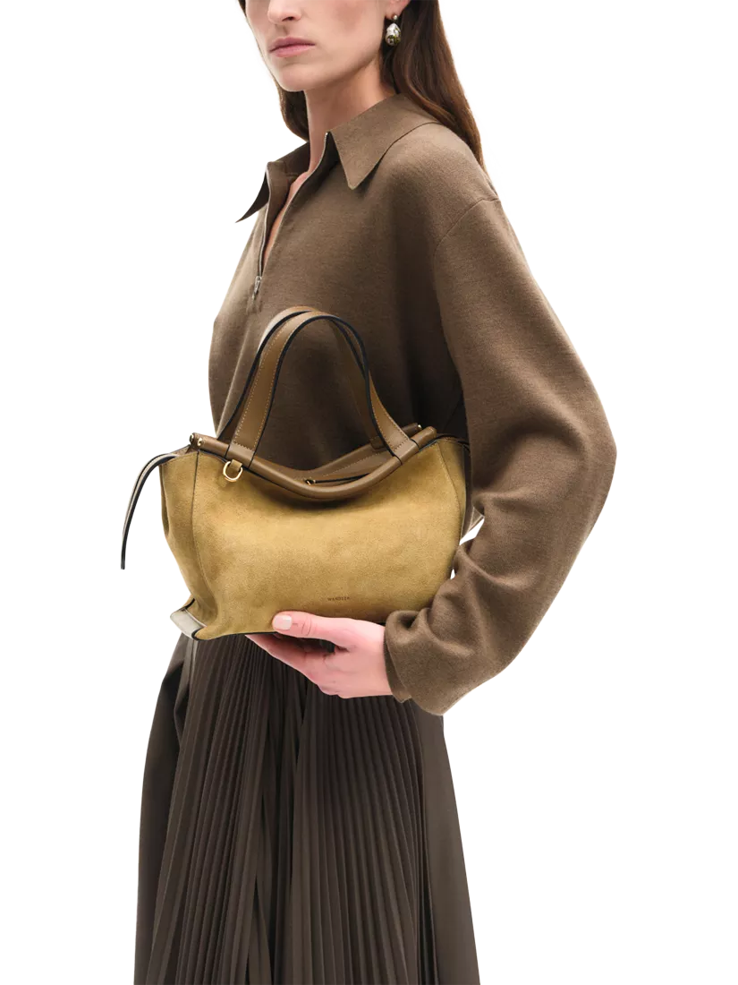 Wandler Ida Tote Bag in khaki suede calf leather (British brand)