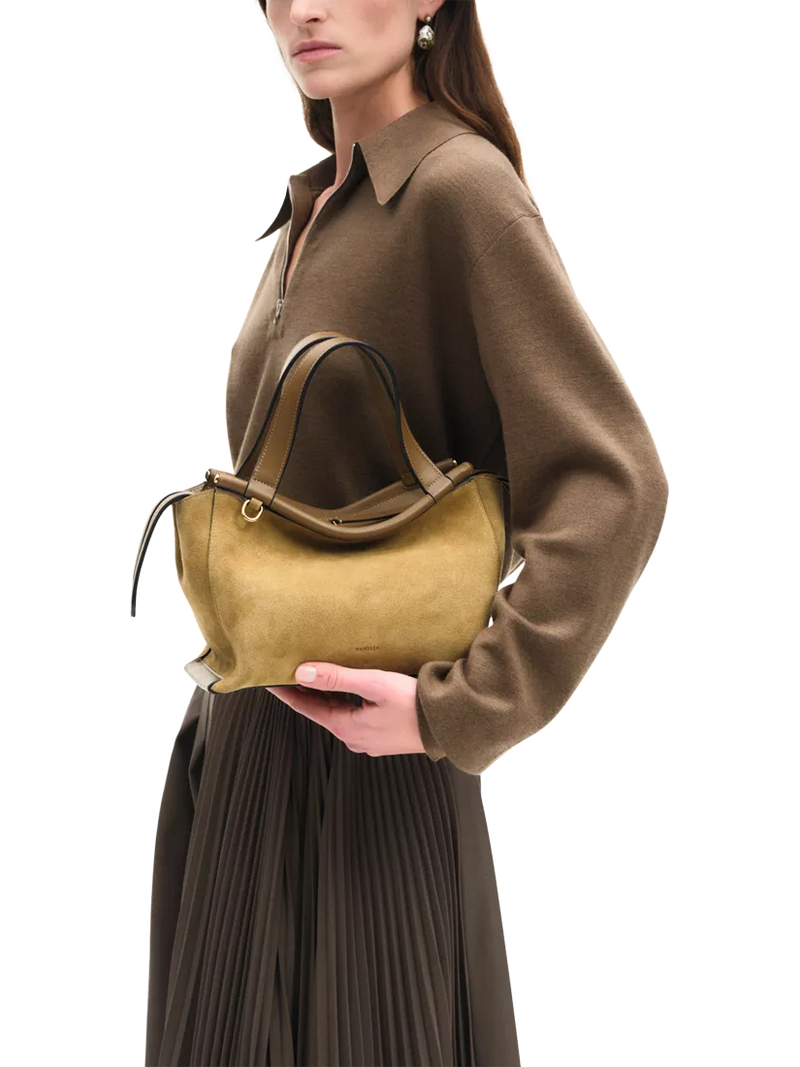 Wandler Ida Tote Bag in khaki suede calf leather (British brand)