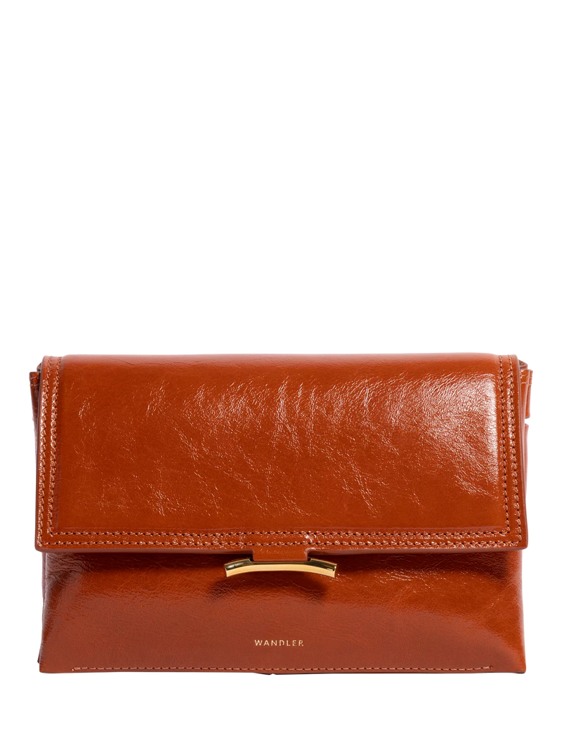 Wandler leather crossbody bag in Carrot Glaze - British product