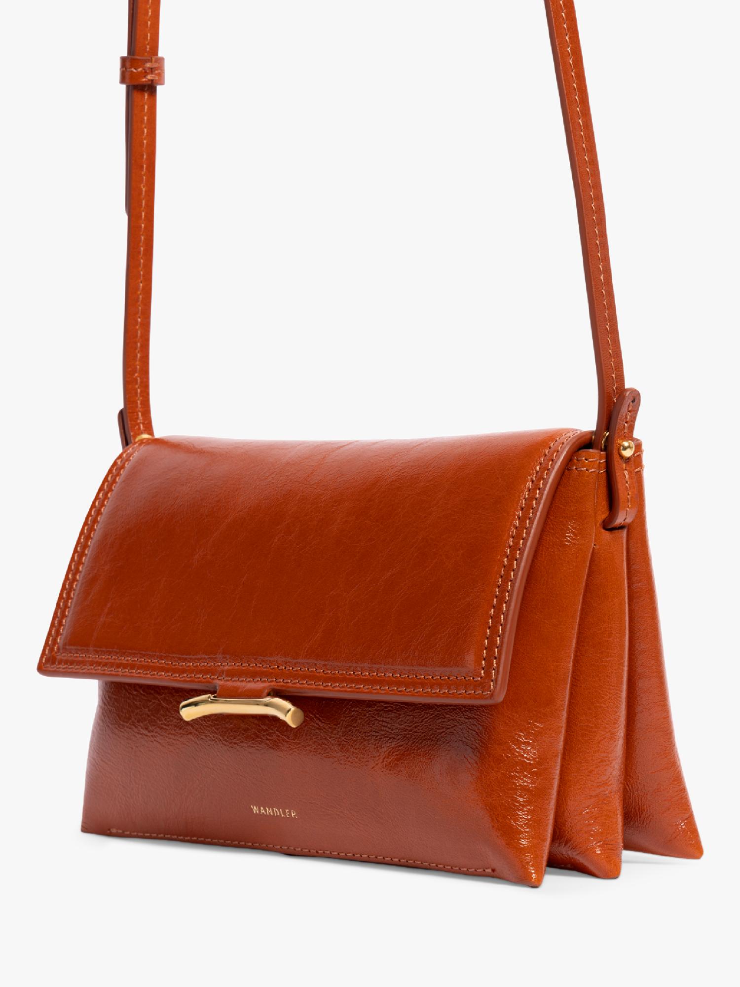 Wandler leather crossbody bag in Carrot Glaze - British product