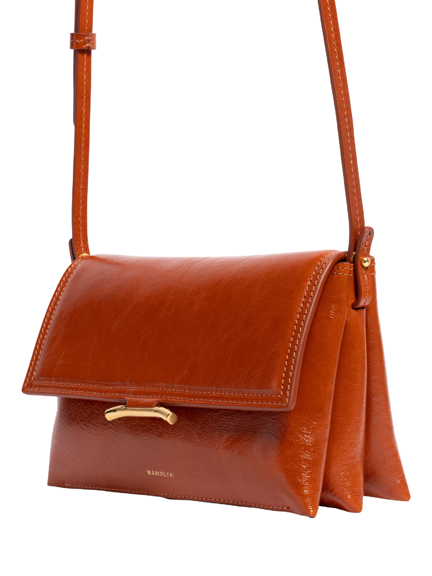 Wandler leather crossbody bag in Carrot Glaze - British product