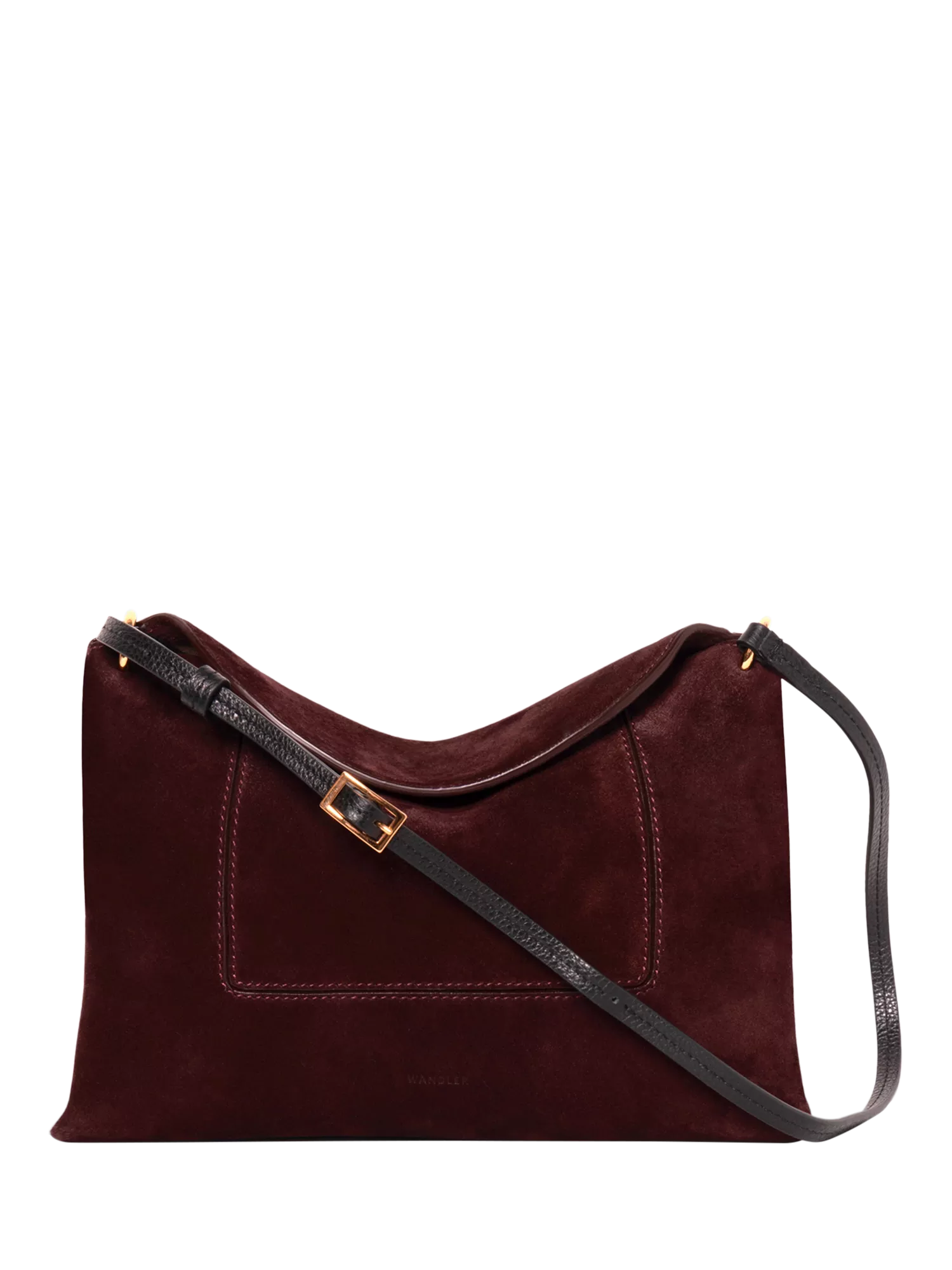 Wandler Penelope slouchy shoulder bag acai suede, imported from the UK