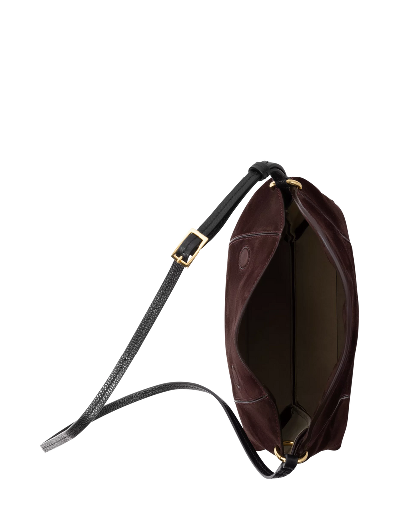 Wandler Penelope slouchy shoulder bag acai suede, imported from the UK
