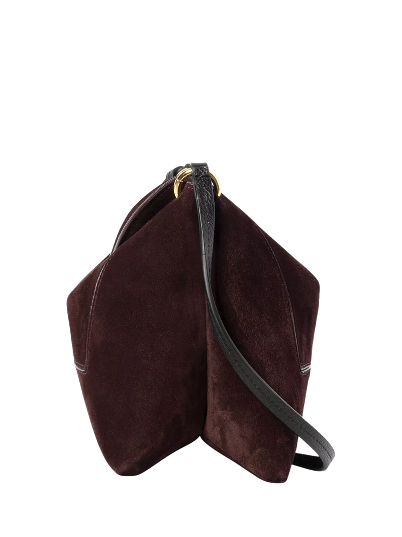 Wandler Penelope slouchy shoulder bag acai suede, imported from the UK
