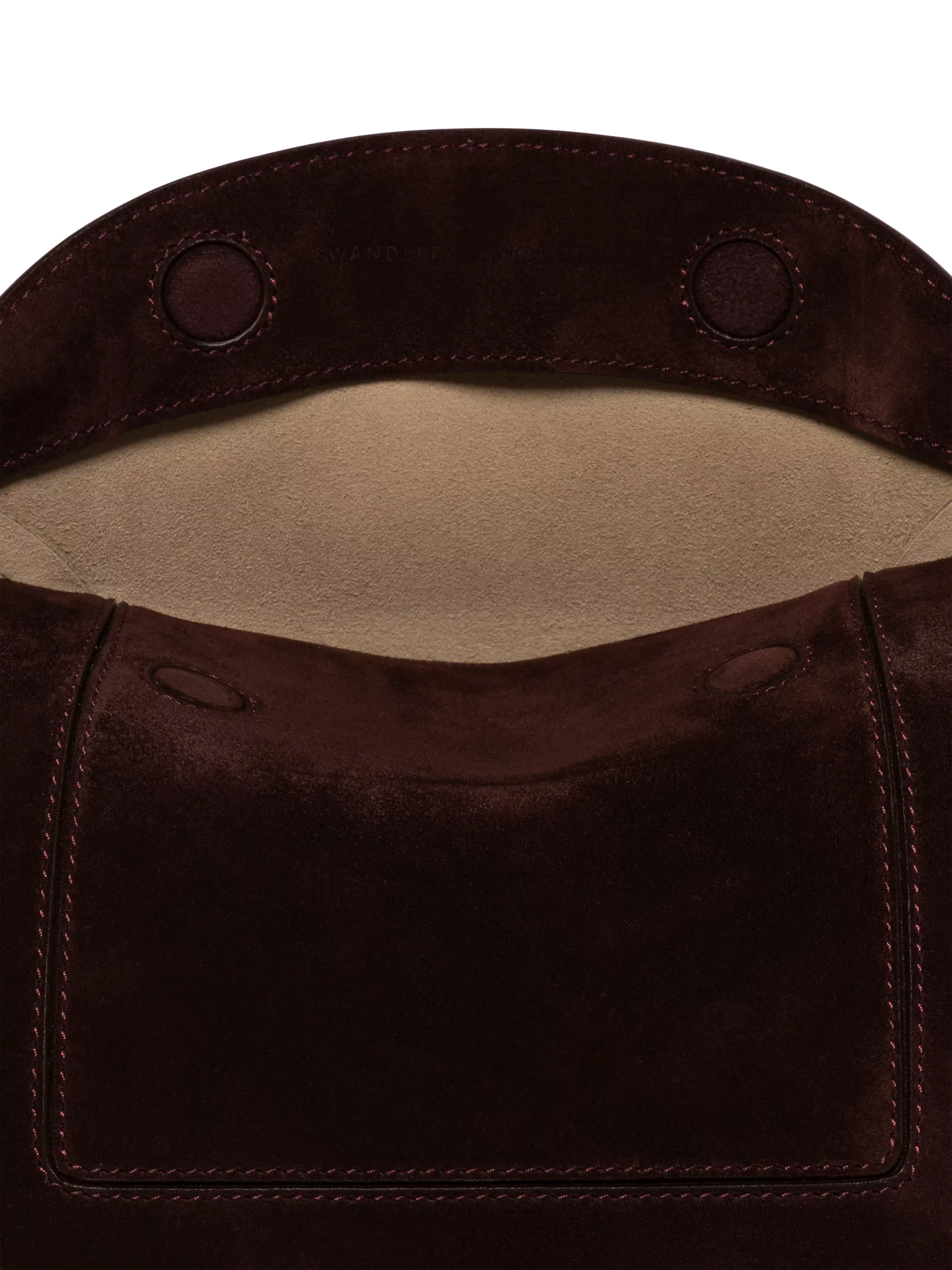Wandler Penelope slouchy shoulder bag acai suede, imported from the UK
