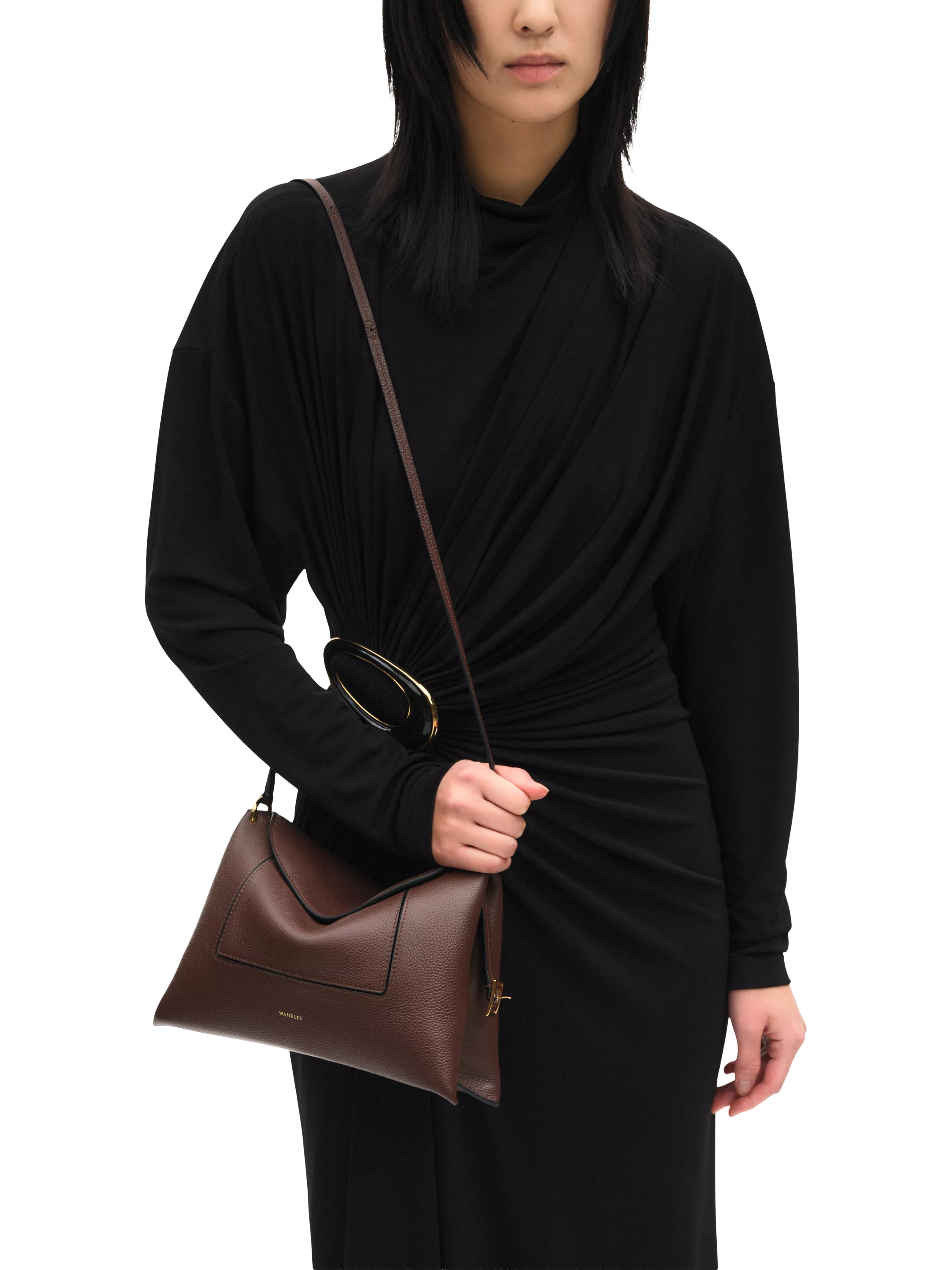 Wandler slouchy shoulder bag Coffee Crust calf leather (British brand)