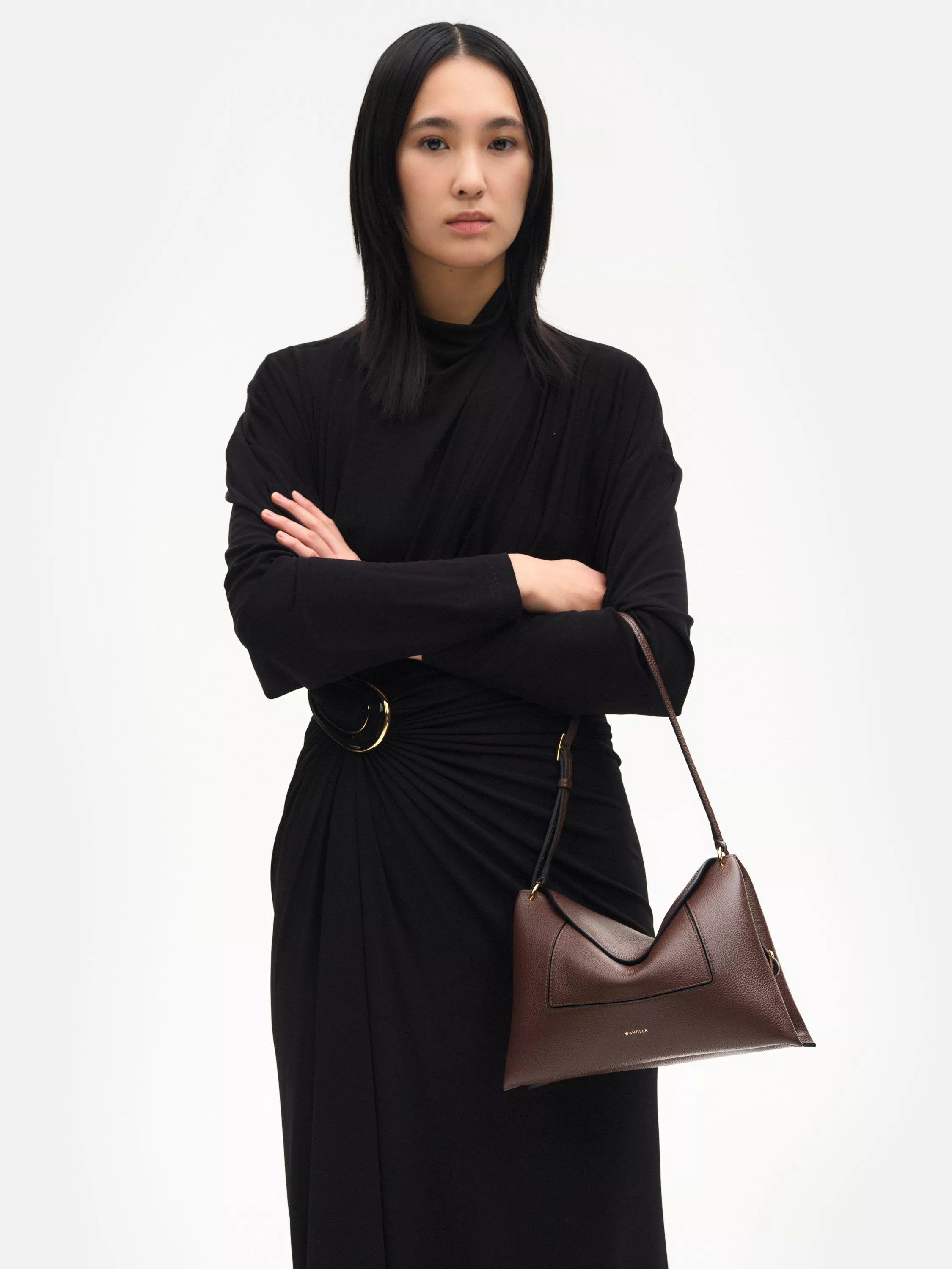 Wandler slouchy shoulder bag Coffee Crust calf leather (British brand)
