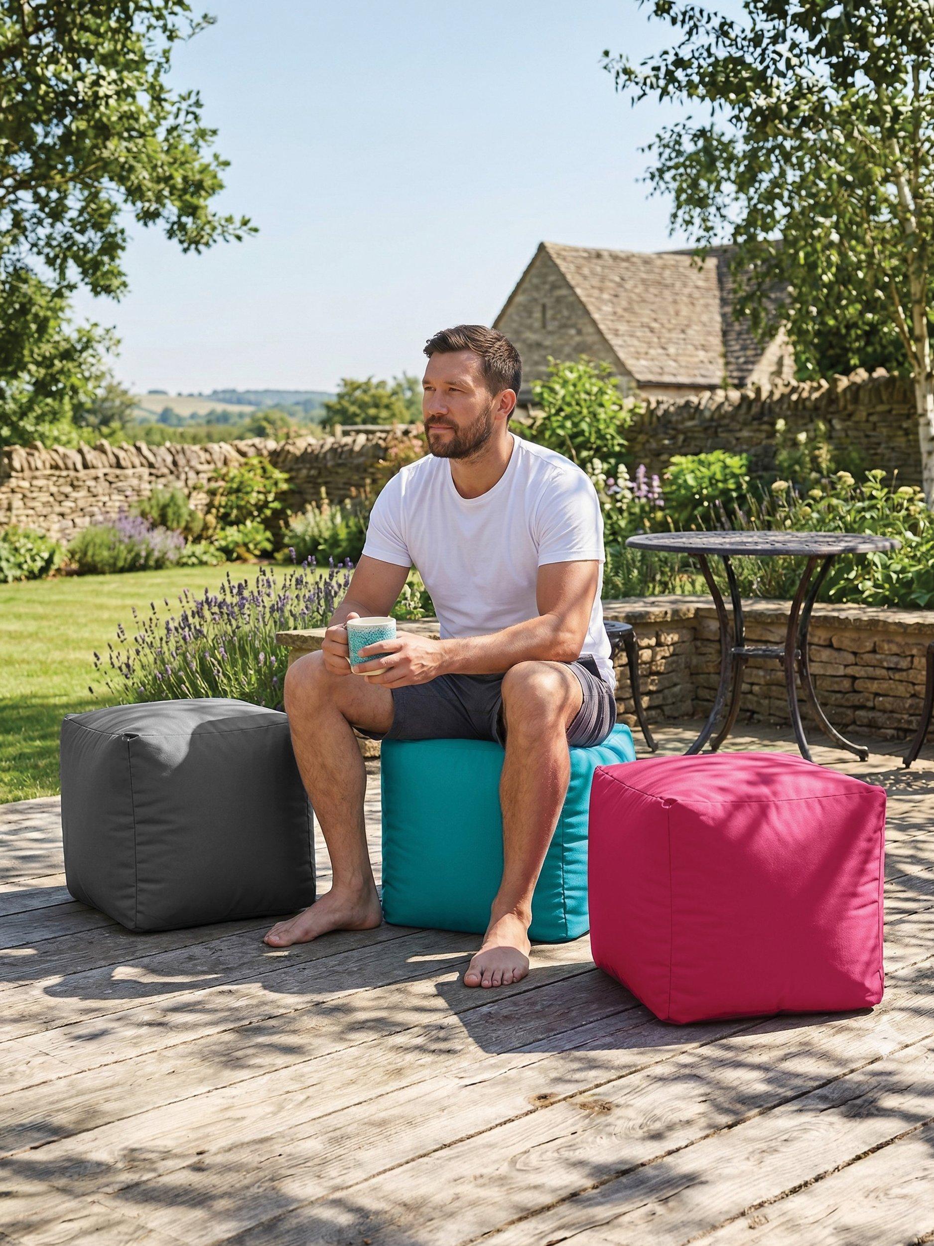 rucomfy Cube Beanbag 38cm polystyrene pouffe, UK version