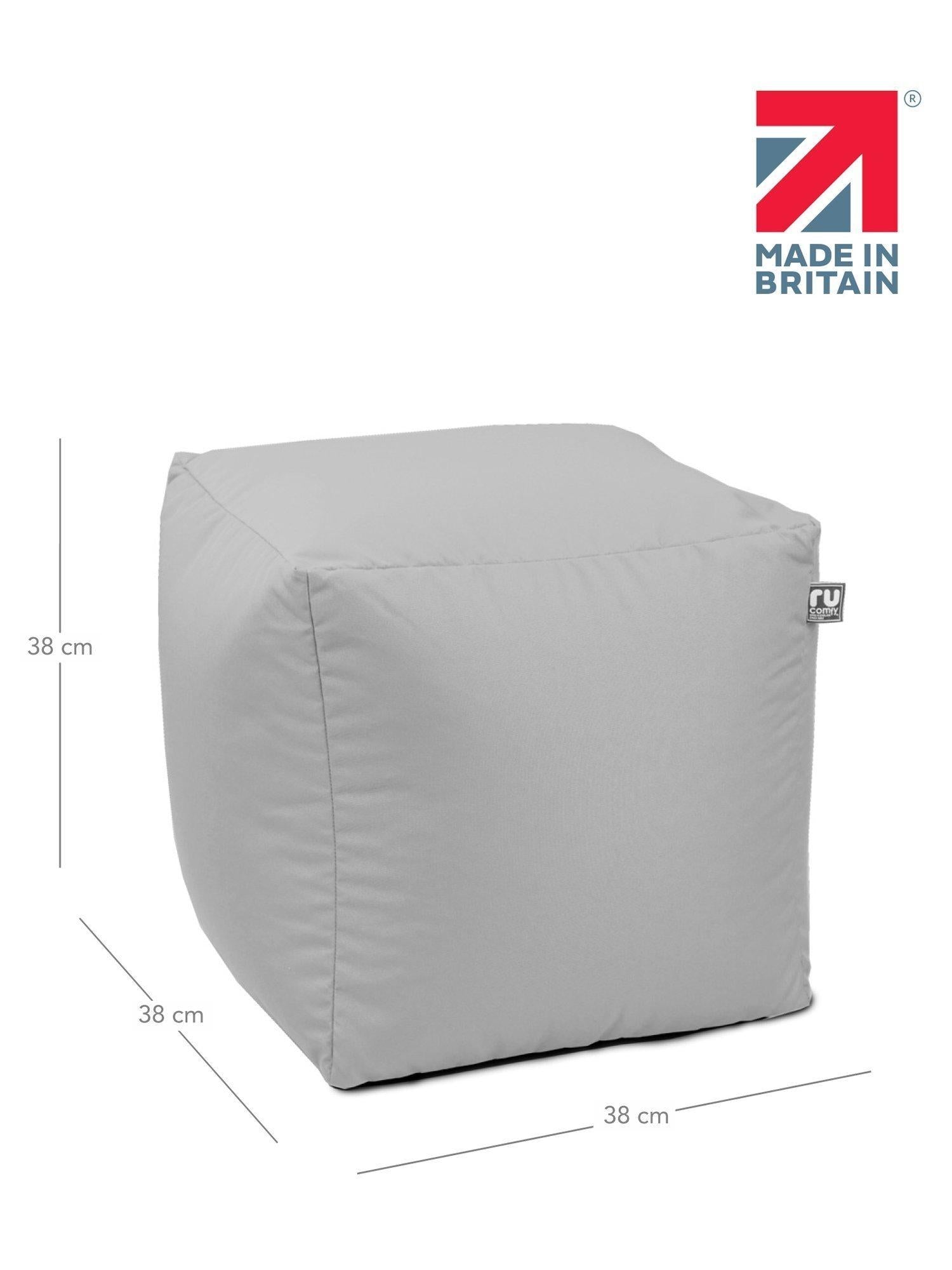 rucomfy Cube Beanbag 38cm polystyrene pouffe, UK version