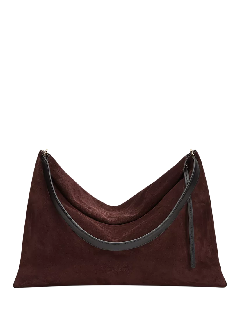 Wandler Penelope slouchy shoulder bag acai suede black leather (British brand)