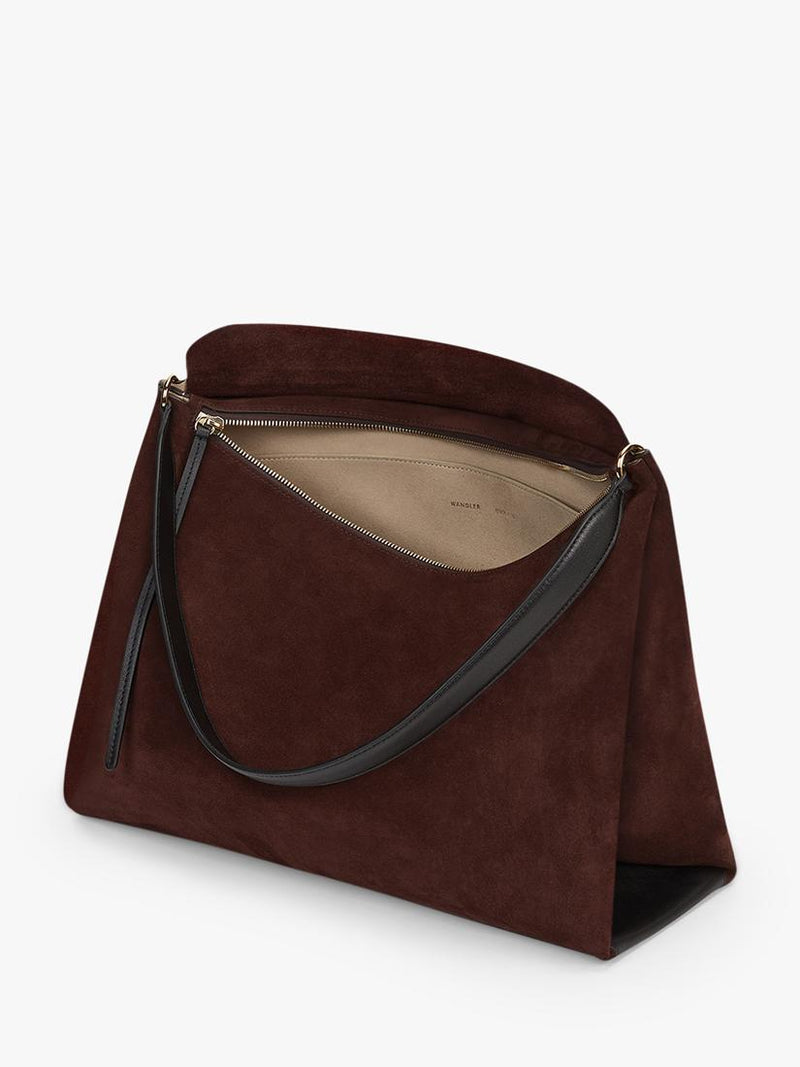 Wandler Penelope slouchy shoulder bag acai suede black leather (British brand)