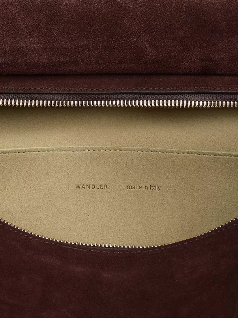 Wandler Penelope slouchy shoulder bag acai suede black leather (British brand)