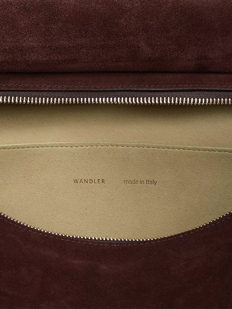Wandler Penelope slouchy shoulder bag acai suede black leather (British brand)