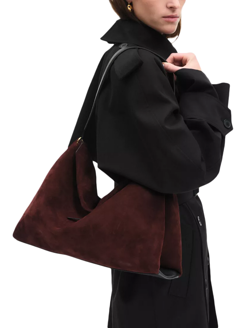 Wandler Penelope slouchy shoulder bag acai suede black leather (British brand)
