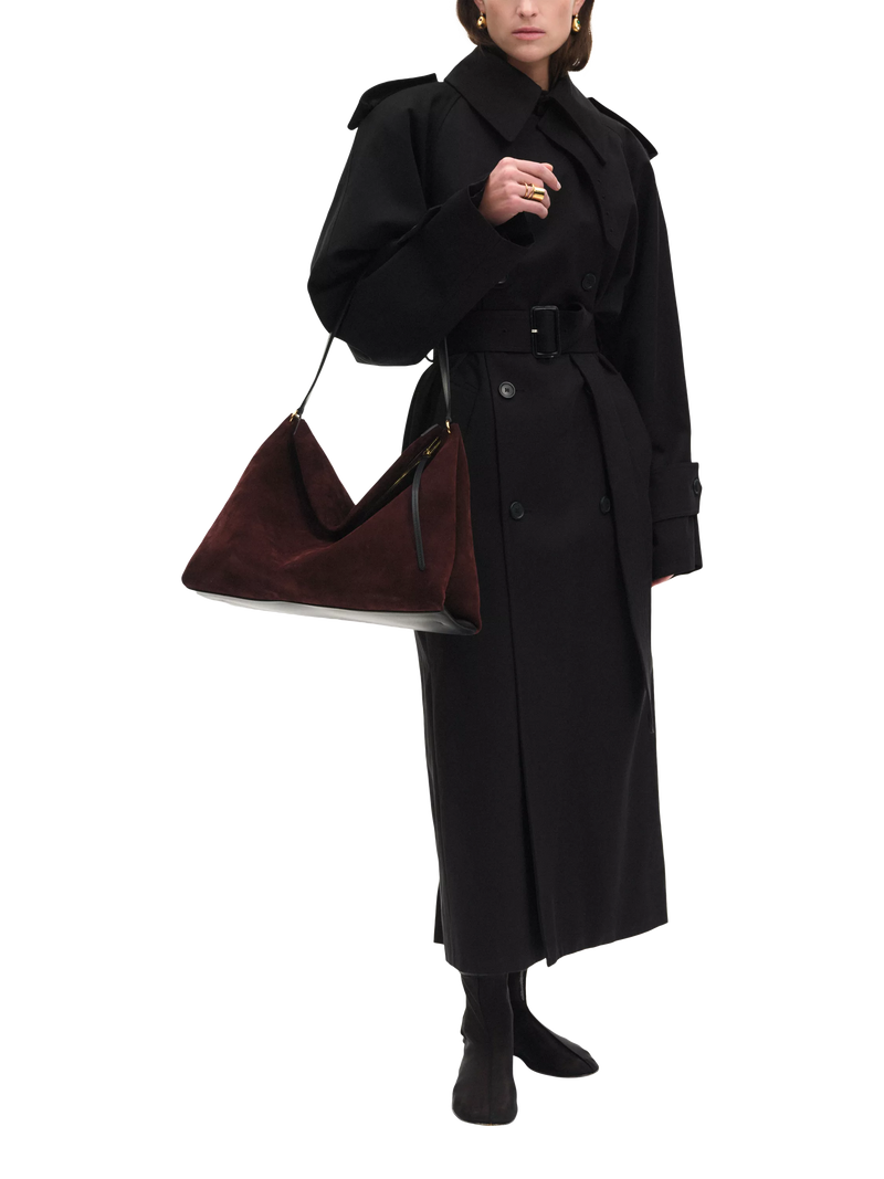 Wandler Penelope slouchy shoulder bag acai suede black leather (British brand)
