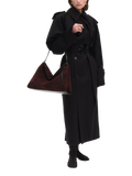 Wandler Penelope slouchy shoulder bag acai suede black leather (British brand)
