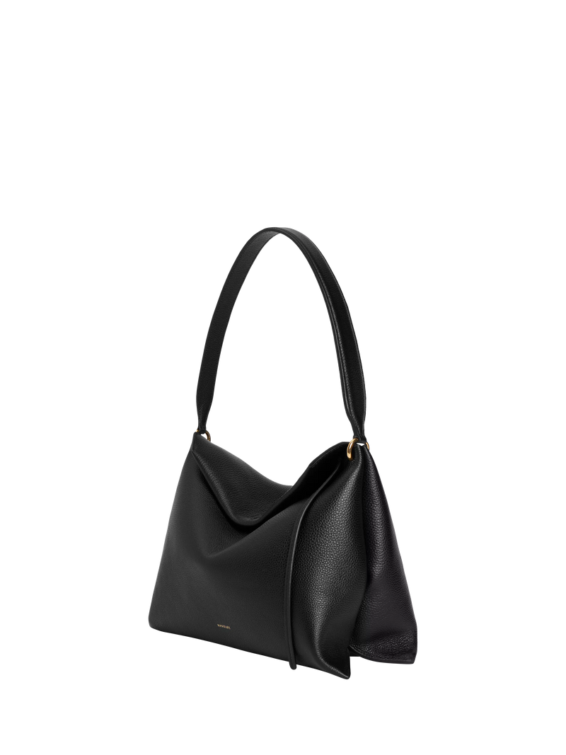 Wandler Penelope small leather tote bag Black Crust, UK version