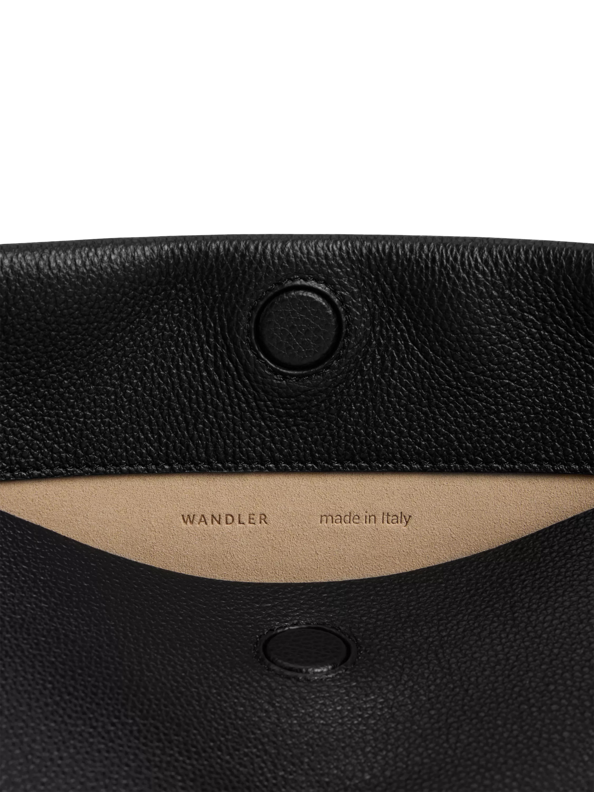 Wandler Penelope small leather tote bag Black Crust, UK version