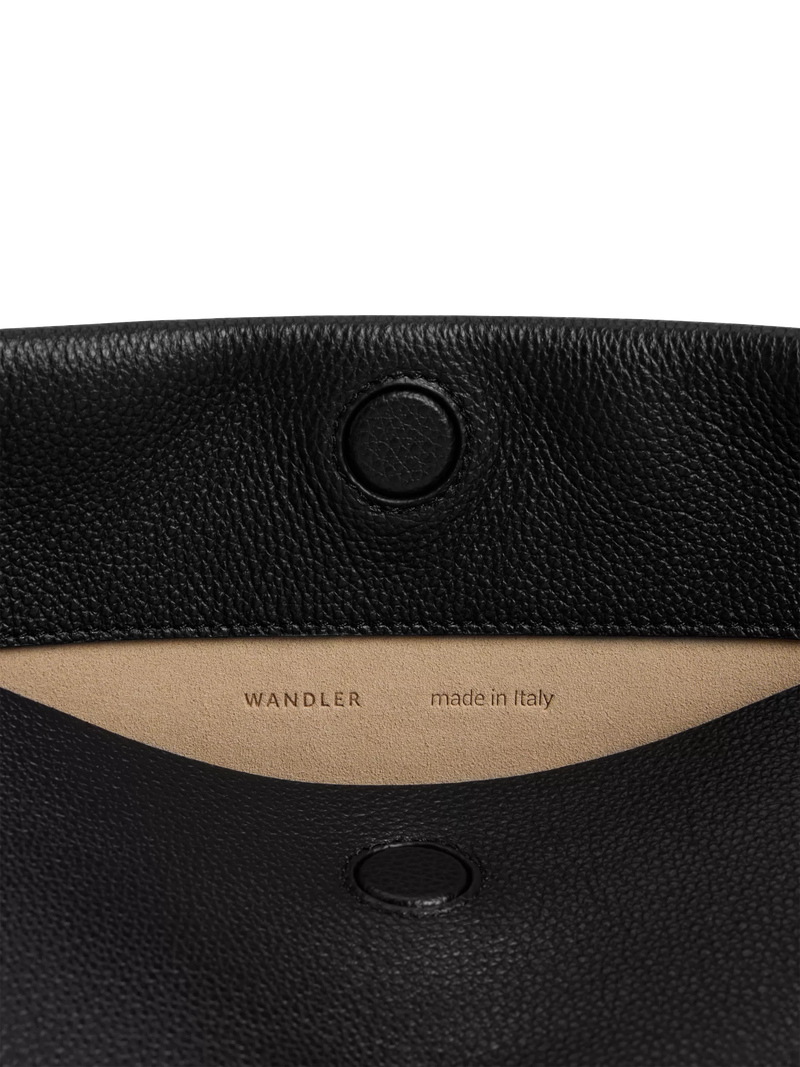 Wandler Penelope small leather tote bag Black Crust, UK version