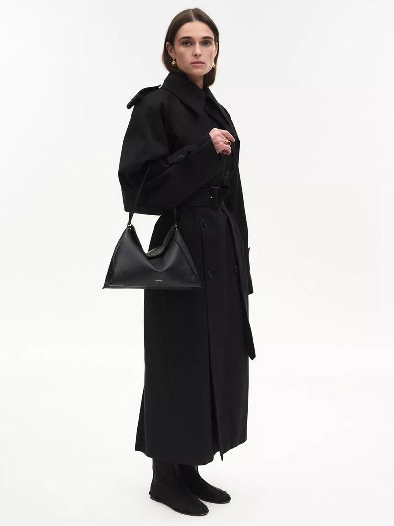 Wandler Penelope small leather tote bag Black Crust, UK version
