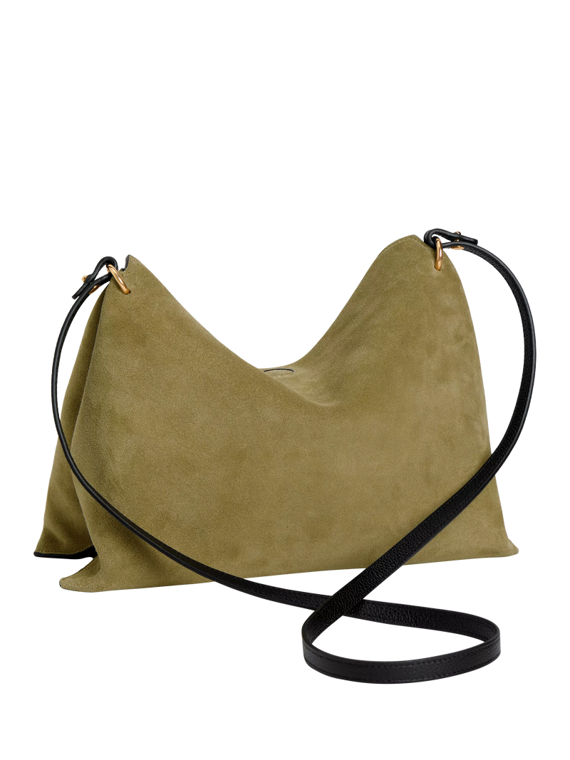 Wandler Penelope tote bag small khaki suede black leather, UK version