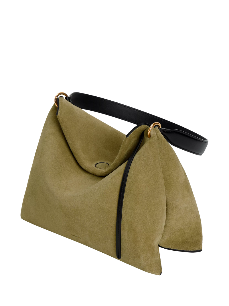 Wandler Penelope tote bag small khaki suede black leather, UK version