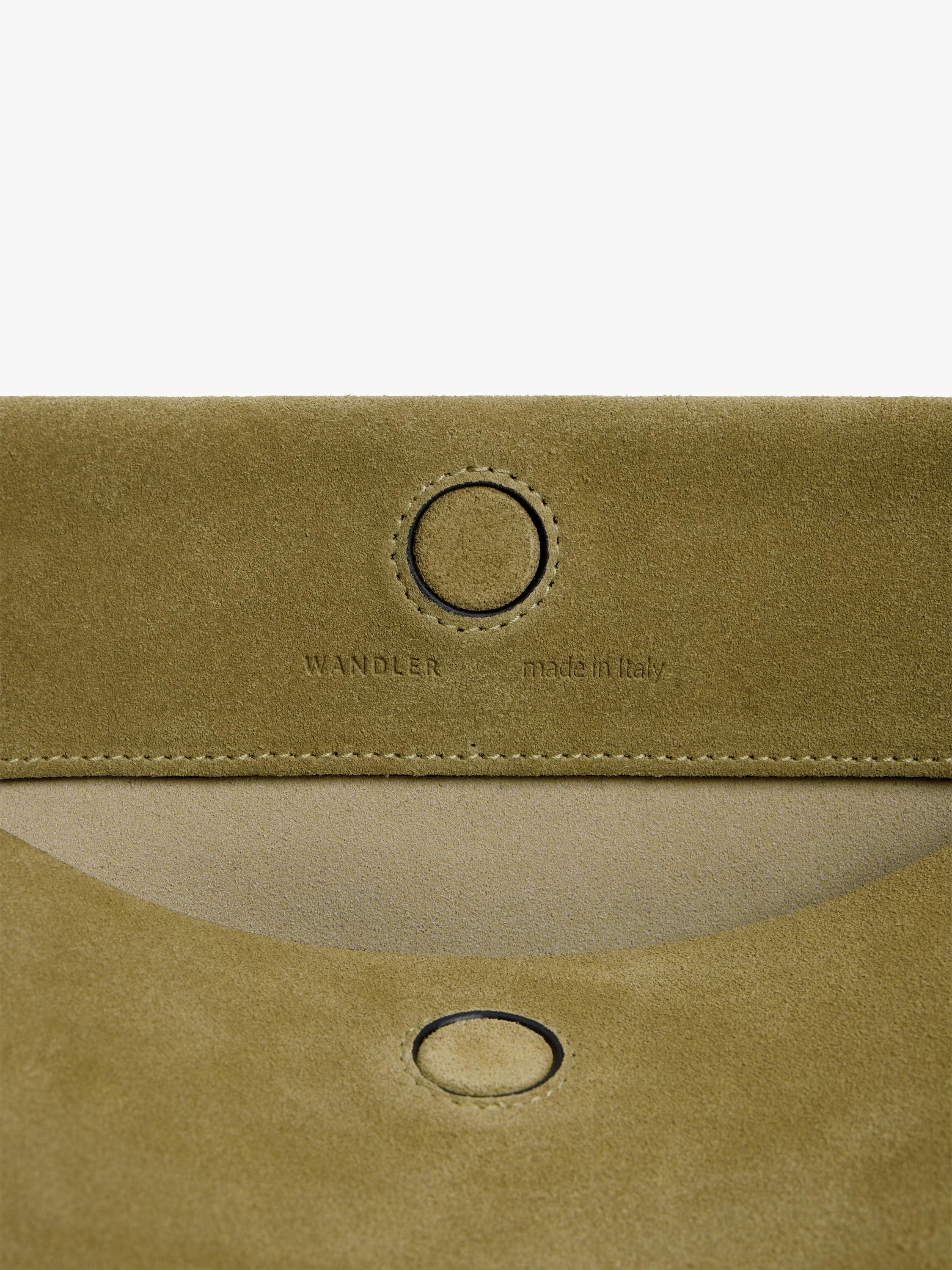 Wandler Penelope tote bag small khaki suede black leather, UK version