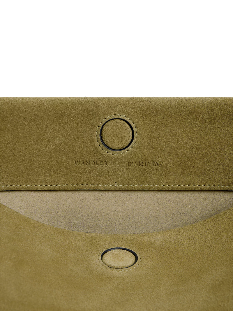 Wandler Penelope tote bag small khaki suede black leather, UK version