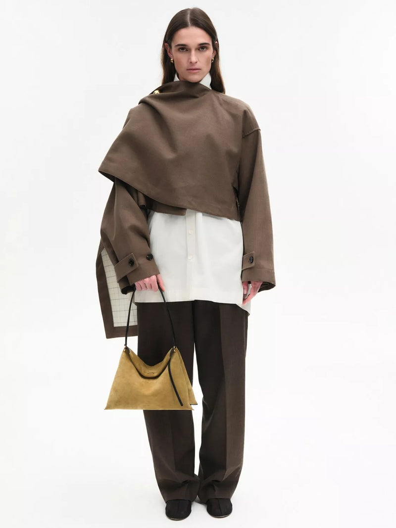 Wandler Penelope tote bag small khaki suede black leather, UK version