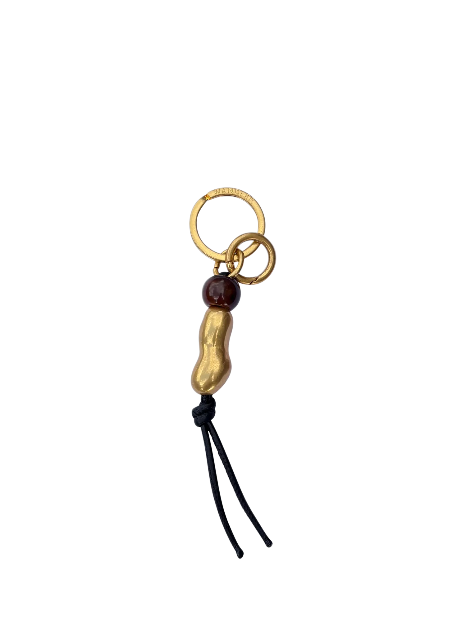 Wandler Gold Peanut bag charm in lambskin leather (British brand)