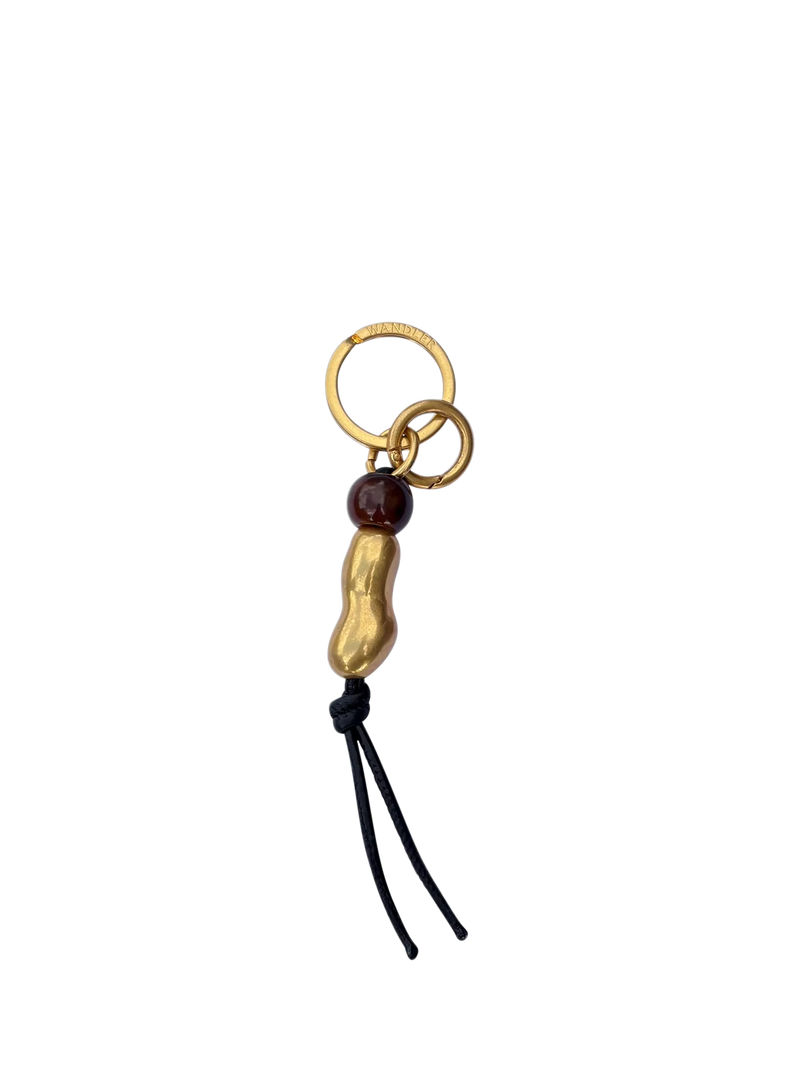 Wandler Gold Peanut bag charm in lambskin leather (British brand)