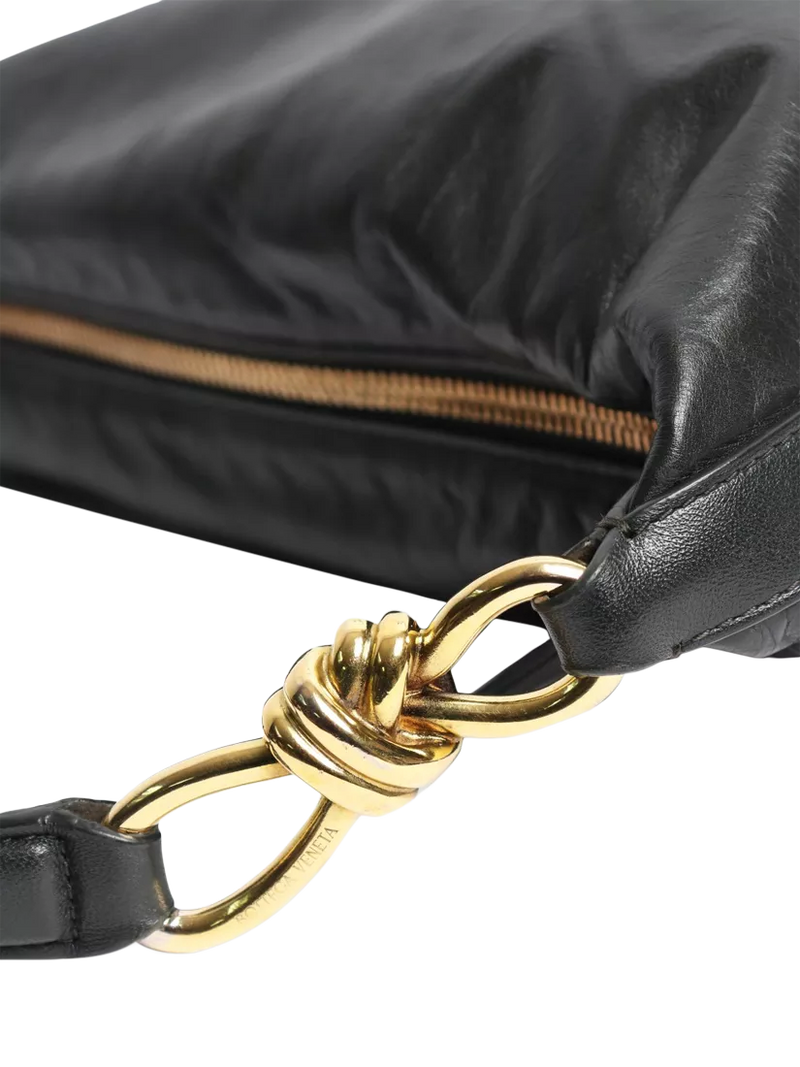 Bottega Veneta leather knot shoulder bag dark green 27x30cm (British brand)