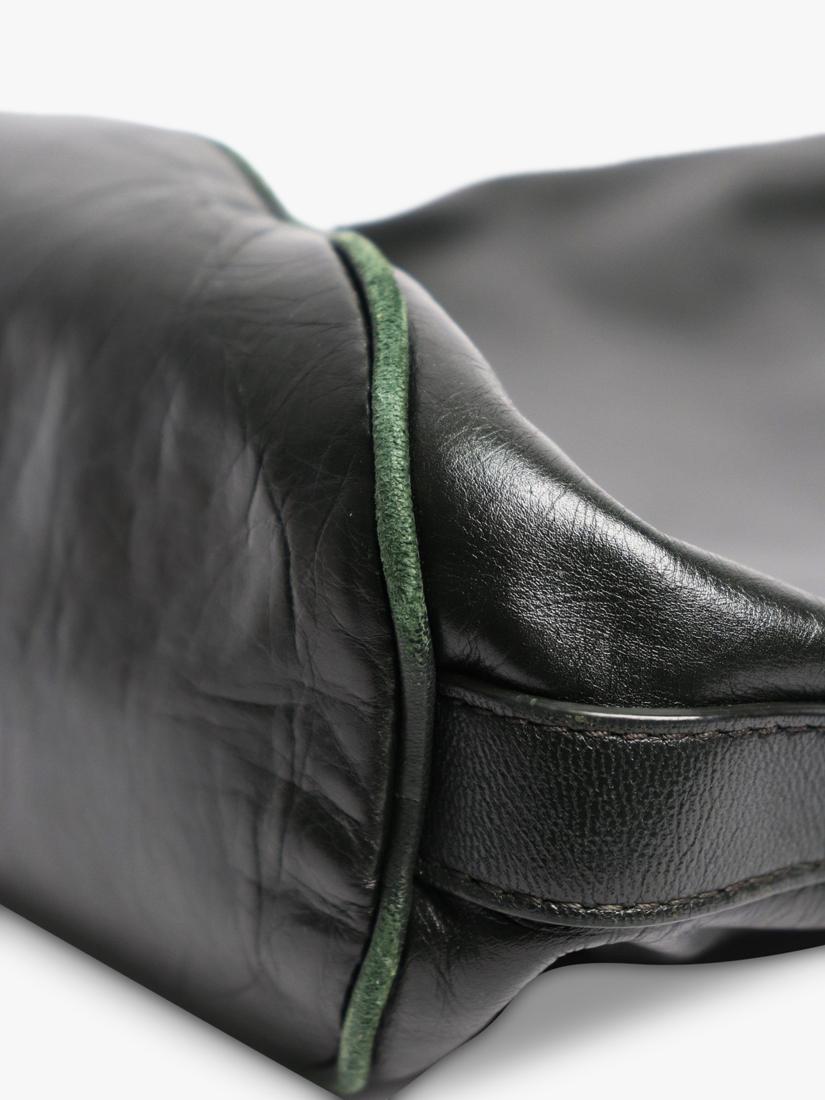Bottega Veneta leather knot shoulder bag dark green 27x30cm (British brand)