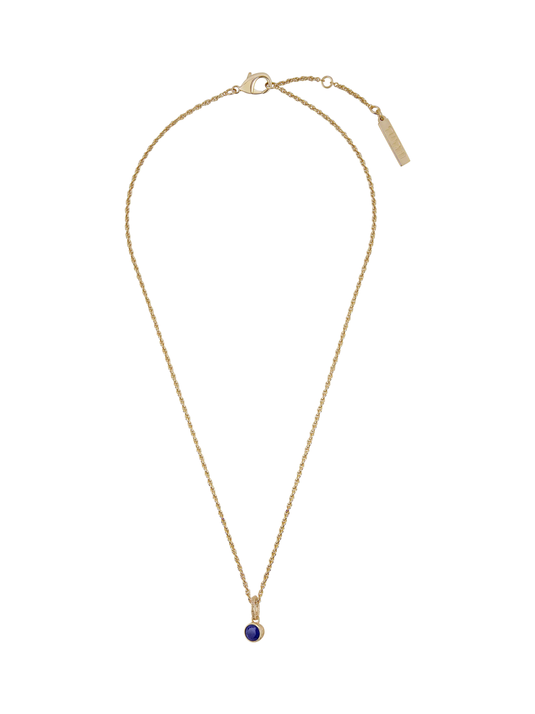 TUTTI Lapis birthstone necklace gold pendant adjustable chain - British product