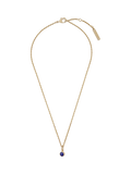 TUTTI Lapis birthstone necklace gold pendant adjustable chain - British product