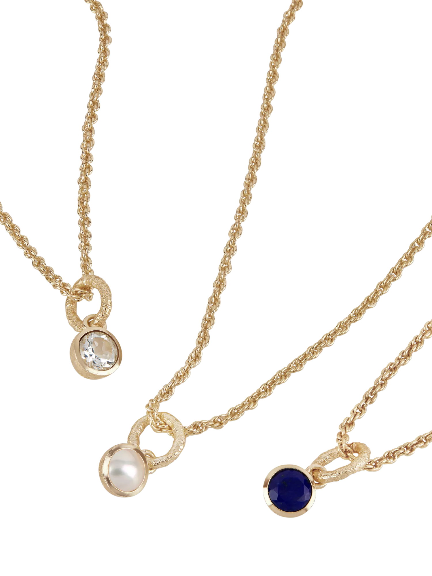 TUTTI Lapis birthstone necklace gold pendant adjustable chain - British product