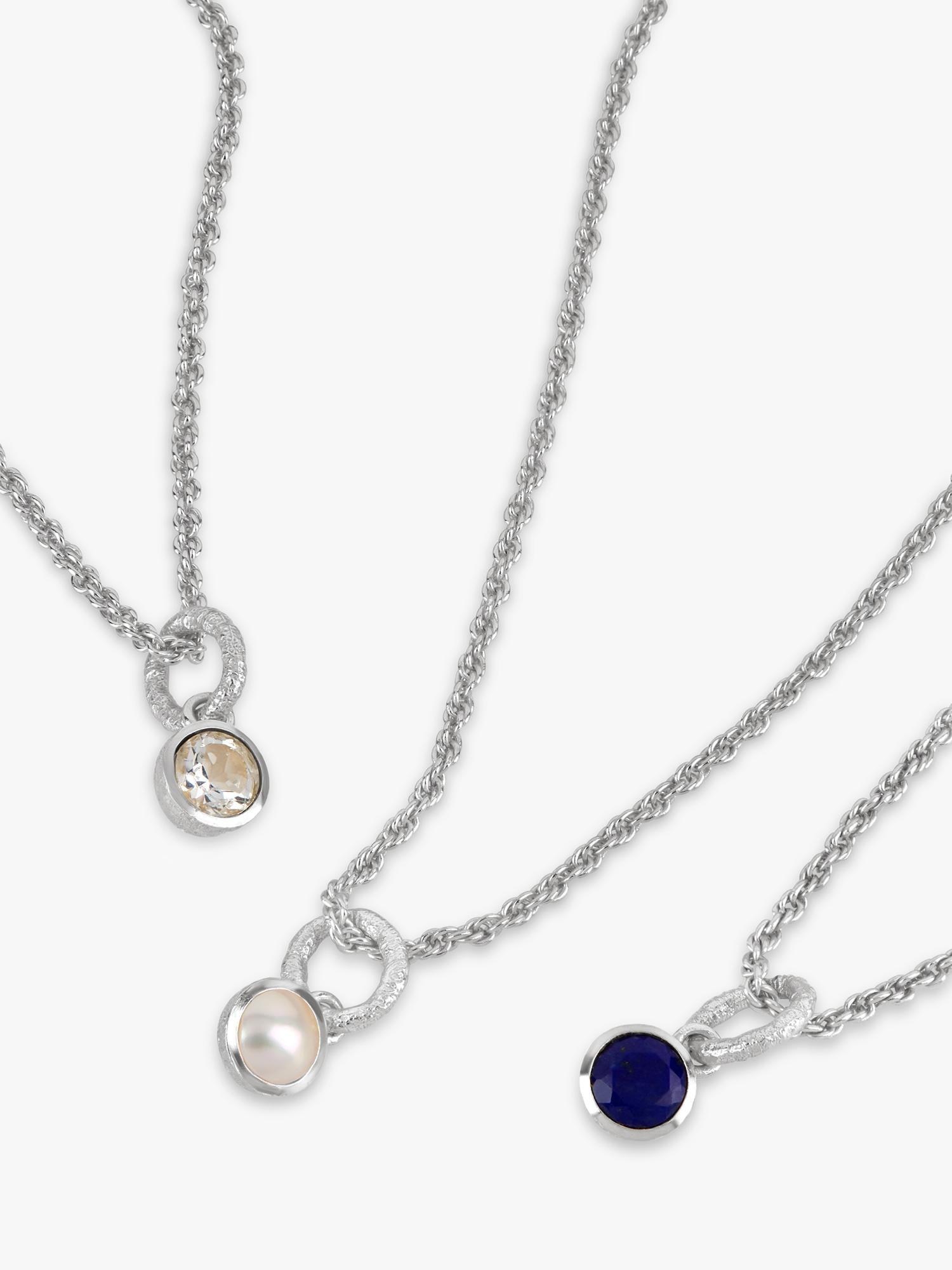 TUTTI Lapis birthstone necklace silver September, UK version