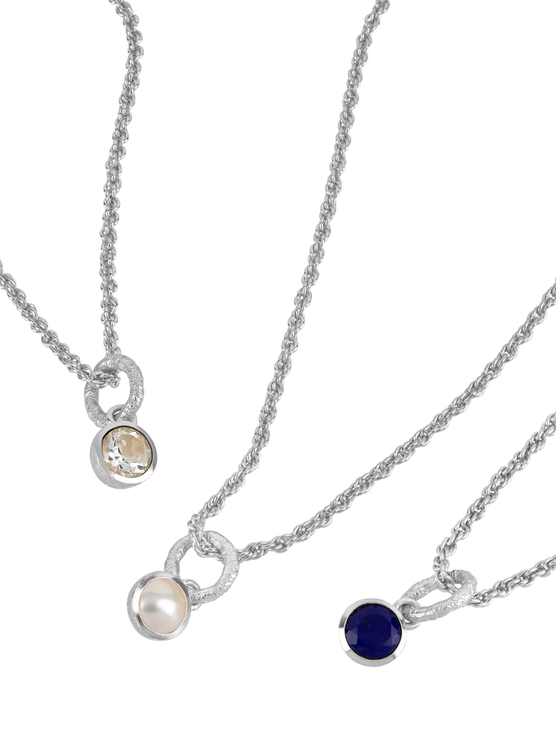 TUTTI Lapis birthstone necklace silver September, UK version